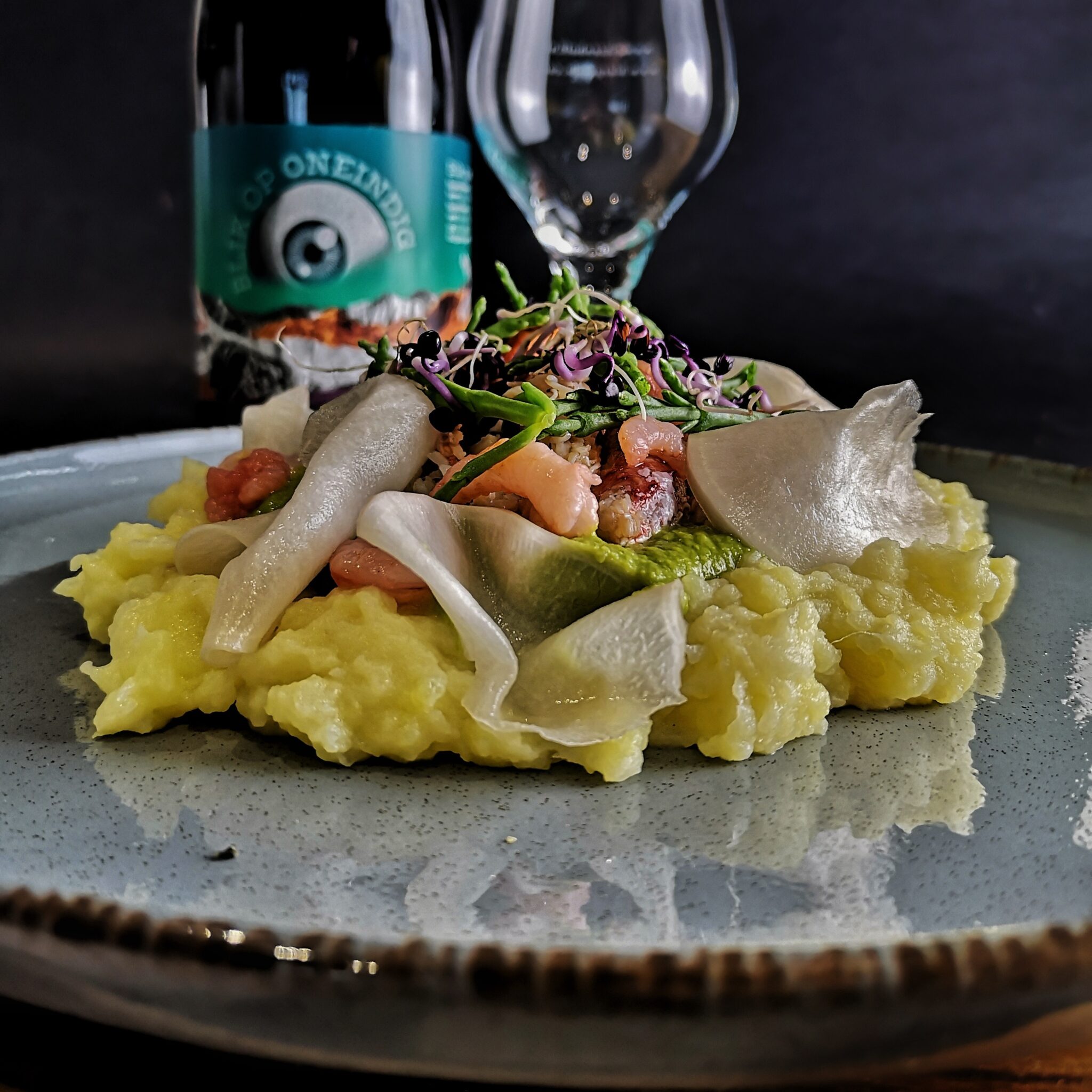 king krab met wasabi erwtjes en jonge raapjes Stijns Kitchen